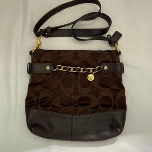 Coach Signature Brown crossbody purse